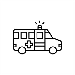 Ambulance icon vector. ambulance truck icon vector. ambulance car on white background