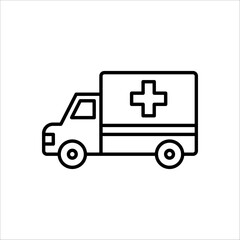 Ambulance icon vector. ambulance truck icon vector. ambulance car on white background