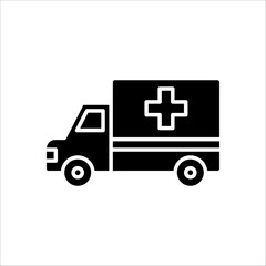 Ambulance icon vector. ambulance truck icon vector. ambulance car on white background