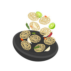 Logo Illustration of a Seblak Cobek Or Seblak Colok