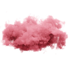 Realistic pink clouds on a transparent background. 3D rendering illustration.