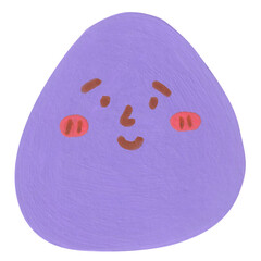 shy emoji, cartoon  painting