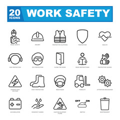 Work safety concept, hazards, protections, health and regulations. Perfect for information boards.