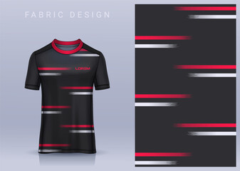 Fabric textile design for Sport t-shirt, Soccer jersey mockup for football club. uniform front view.