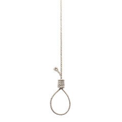 Rope loop for hanging, cut out