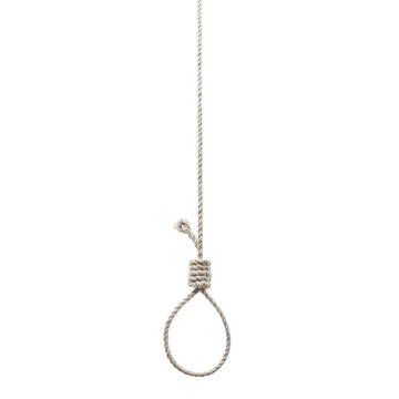 Rope loop for hanging, cut out