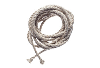 Roll of thin natural rope, cut out