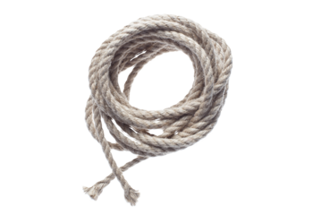 Roll of thin natural rope, cut out