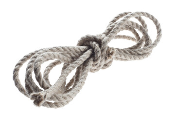 Roll of thin natural rope, cut out