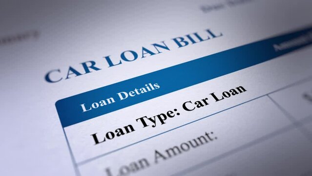 Animated Car Loan Bill, Fictitious Data Created Exclusively for This Concept Footage
