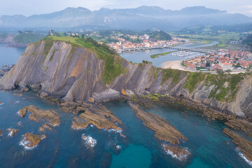 Aerial view of Ribadesella in north Spain