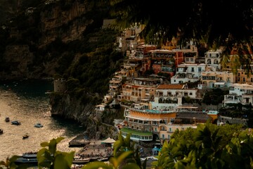 Fototapeta na wymiar Stunning view of the Positano coastline in the summertime