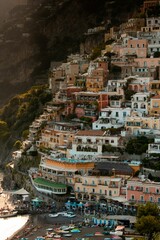 Fototapeta na wymiar Stunning view of the Positano coastline in the summertime