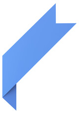 Corner label. Corner tag. 3D illustration.