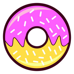 Testy donuts cartoon logo