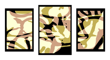 Obraz na płótnie Canvas Set of 3 abstract illustration for print, fabric pattern, for use in graphics.