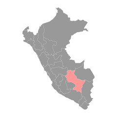 Cuzco map, region in Peru. Vector Illustration.