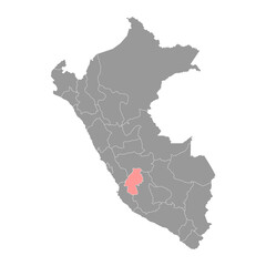 Huancavelica map, region in Peru. Vector Illustration.