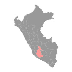 Ayacucho map, region in Peru. Vector Illustration.