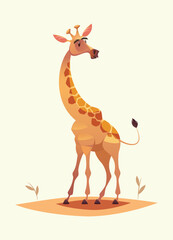 Giraffe character isolated vector illustration