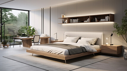 Bedroom Interior Photo, Real Estate, Design, Generative AI