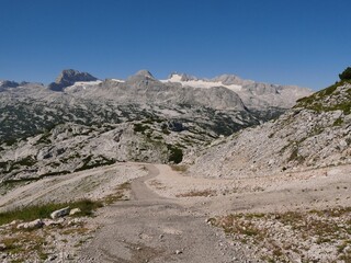 Scenic view of Krast Plateau in the Dachstein group near lake Hallstatt in Salzkammergut, Austria