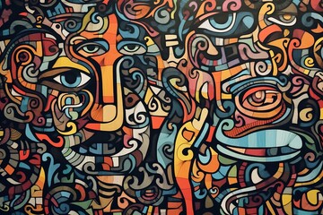 Obraz premium Kawaii doodle monsters pattern for child coloring books, Generative AI