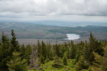 Landscape from the Brocken to the Ecker Dam in the Harz Mountains, Germany