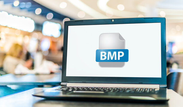 Laptop computer displaying the icon of BMP file