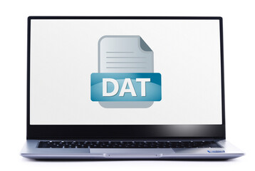 Laptop computer displaying the icon of DAT file