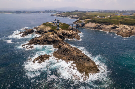 View of lighthouse in Ribadeo in north Spain