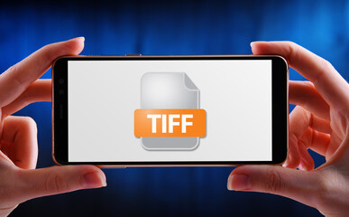 A smartphone displaying the icon of TIFF file