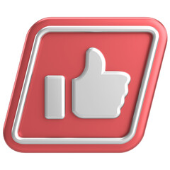 Like button. Like icon. 3D illustration.