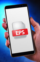 A smartphone displaying the icon of EPS file