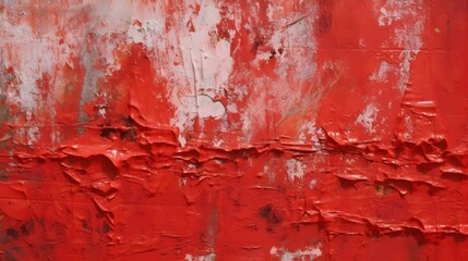Paint Texture in red Colors with visible Brush Strokes. Artistic Background on a concrete Wall.
