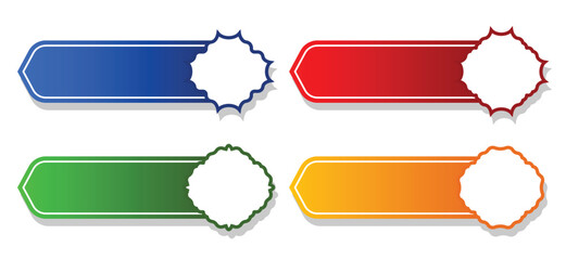 Collection of arabic islamic text box title frame banner set