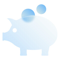 Piggy Bank Glassmorphism UI Icon Sign and Symbol Design Illustrator Png Svg	