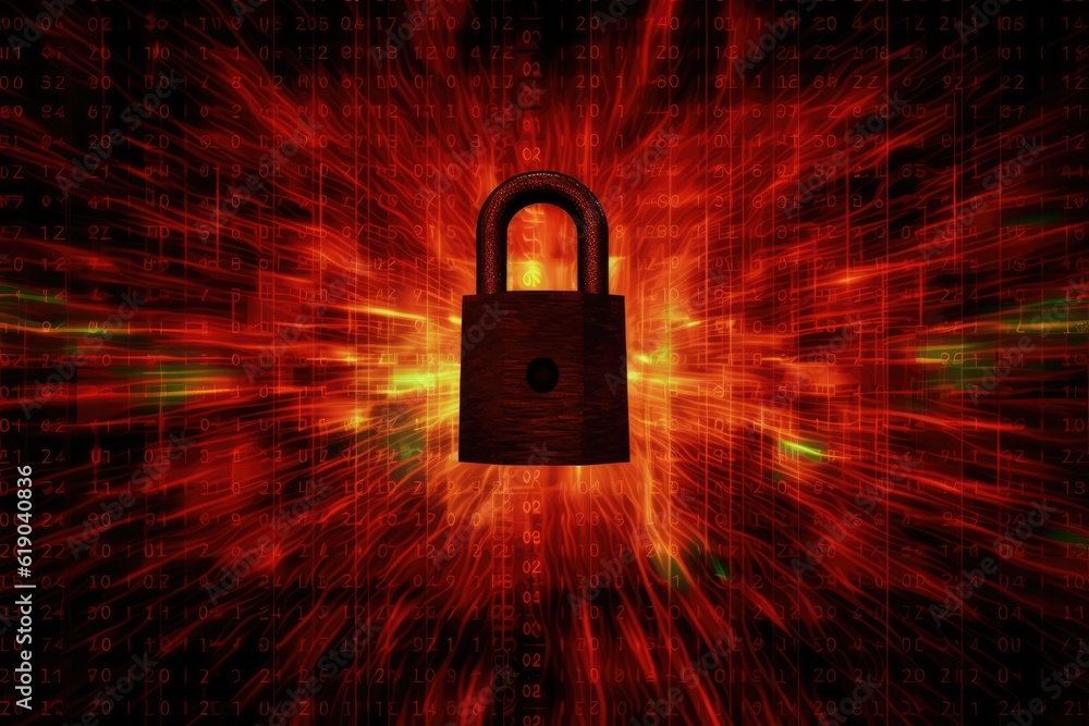 Aufkleber cyber security and security password login online concept background, generative ai