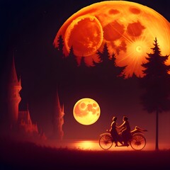 silhouette of the moon