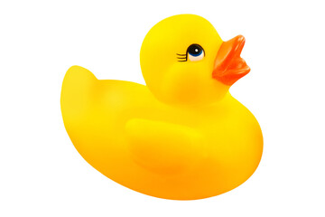 1 Yellow rubber duck isolated on white  background