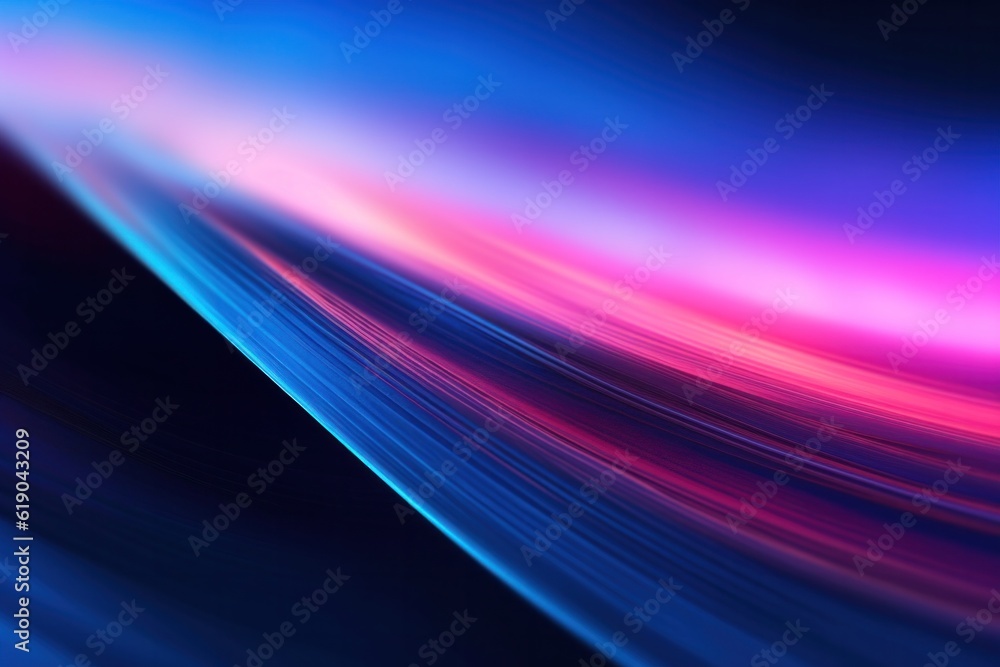 Poster abstract image of colorful light trails with motion blur effect, long time exposure, generative ai