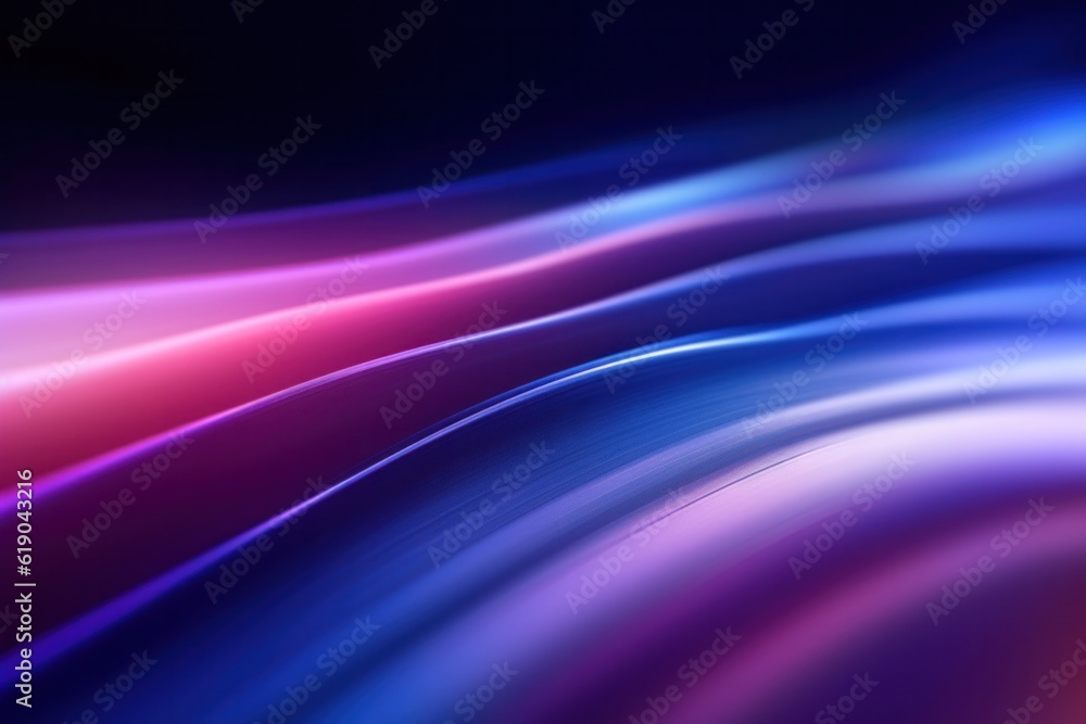 Poster abstract image of colorful light trails with motion blur effect, long time exposure, generative ai