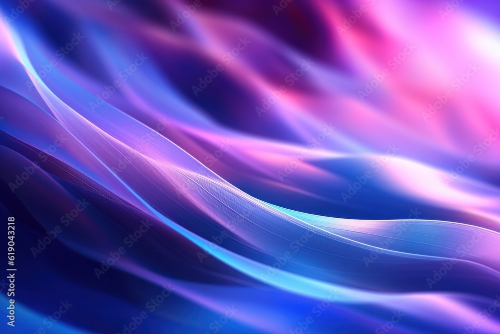 Poster abstract image of colorful light trails with motion blur effect, long time exposure, generative ai