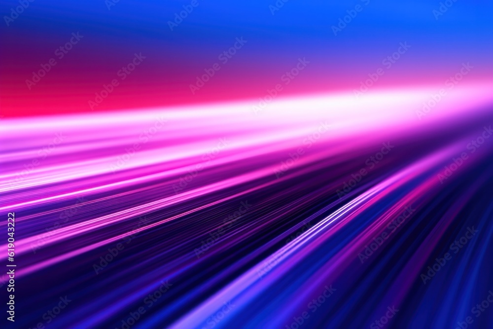 Poster abstract image of colorful light trails with motion blur effect, long time exposure, generative ai