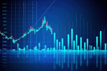 Stock market or forex trading graph and candlestick chart, abstract finance background, Generative AI