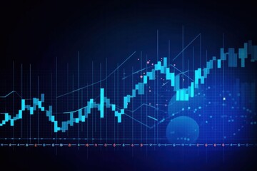 Stock market or forex trading graph and candlestick chart, abstract finance background, Generative AI