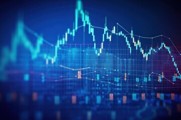 Stock market or forex trading graph and candlestick chart, abstract finance background, Generative AI