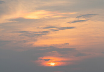 sunset time in twilight day of evening time