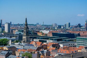 Naklejka premium Copenhagen downtown architecture view from above - from the Church of Our Saviour