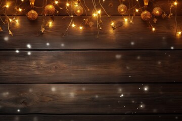 Christmas background with lights. Illustration AI Generative